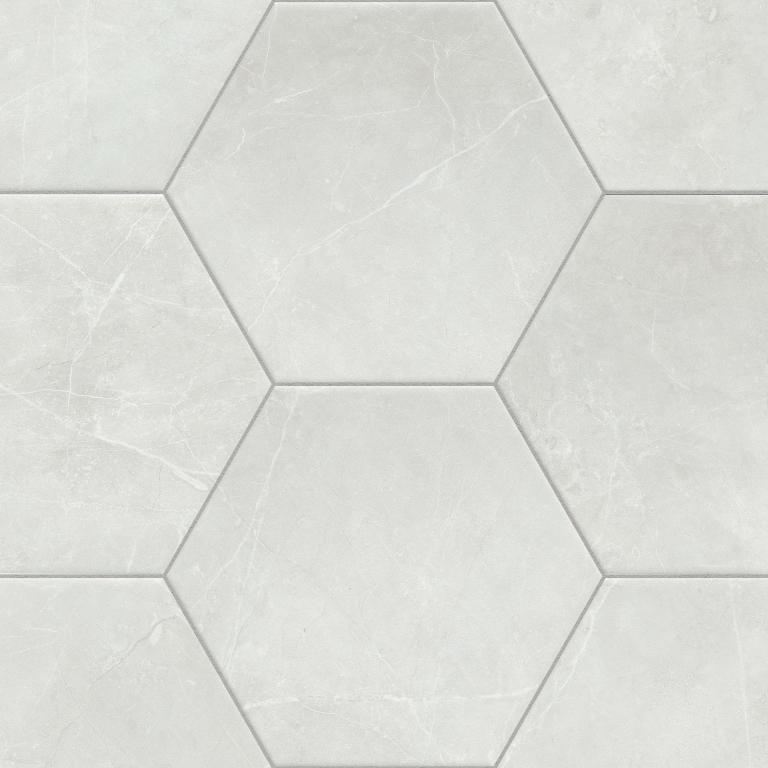STERLINA - 8X10 HEX, SILVER, MATTE